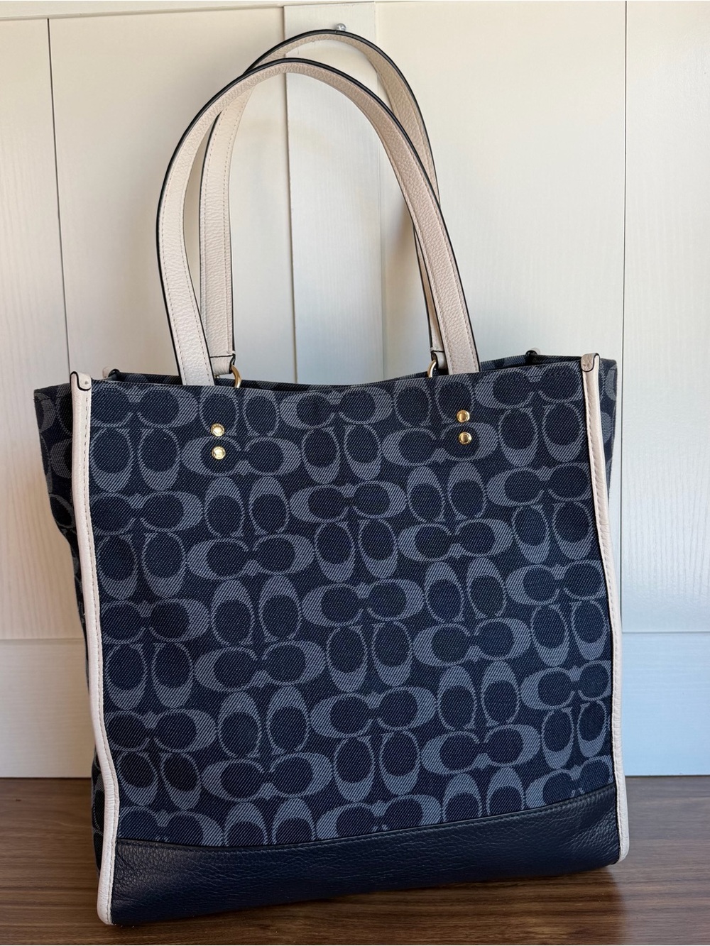 Coach Dempsey Denim Tote Bag - Picture 6 of 9